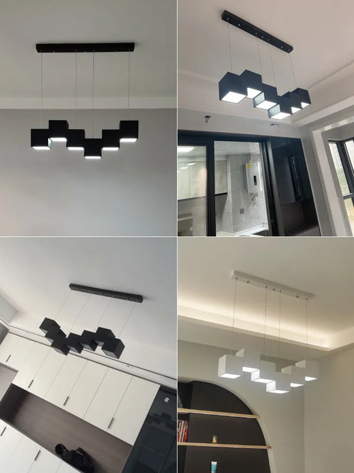 Lampes suspensions salle manger minimalistes modernes bureau géométriques créatives styliste - vue 4 sur 14