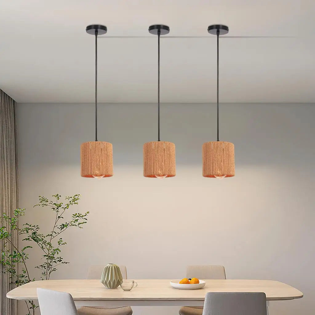 lampe suspension cage en fer rotin style industriel vintage - vue 4 sur 7