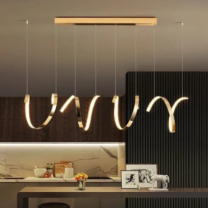 lustre led suspendu design moderne décoratif de luxe irrégulier - vue 2 sur 11