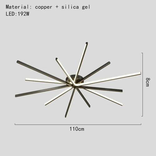 plafonnier led moderne en cuivre pour décoration artistique - vue 17 sur 18