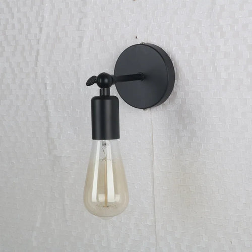 applique murale vintage en fer noir à led rétro - vue 7 sur 12
