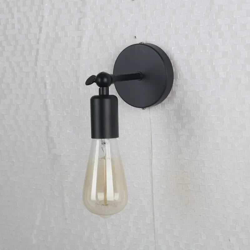 applique murale vintage en fer noir à led rétro - vue 6 sur 12