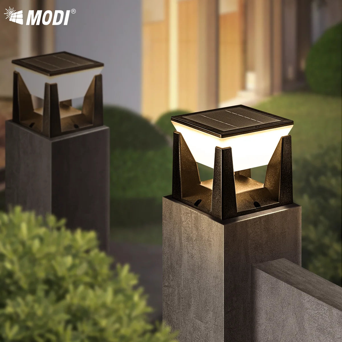 lampadaire solaire étanche pour éclairage extérieur jardin et allée - vue 2 sur 9