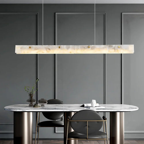lustre en marbre acier inoxydable à led dimmable pour éclairage intérieur - vue 9 sur 10
