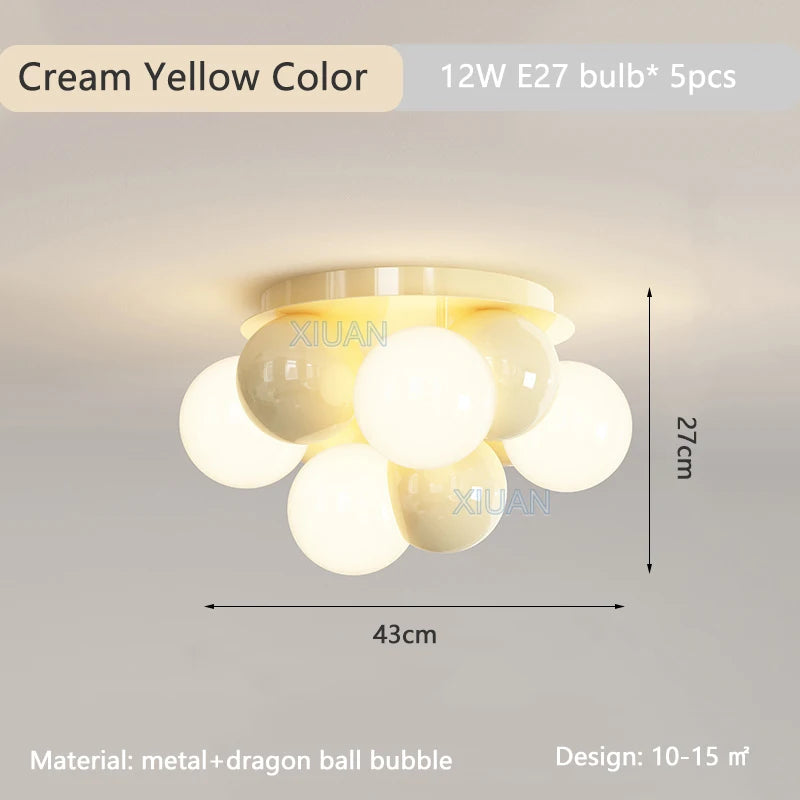 lustre nordique bulle ronde led pour chambre d'enfant