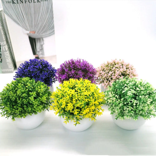 mini plantes artificielles en pot pour décoration intérieure et extérieure - vue 2 sur 11
