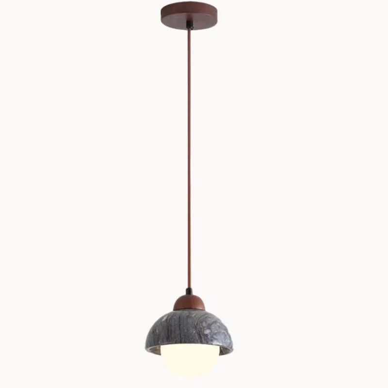 suspension moderne en pierre naturelle et bois - vue 6 sur 9