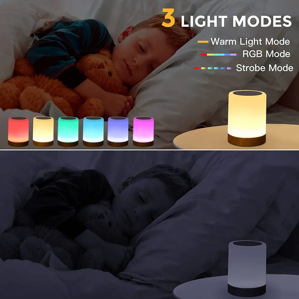 Lampe tactile LED lampe de table lampe de chevet lampe de table RVB lampe de chambre avec capteur tactile lampe de bureau portable lumière RVB pour cadeaux pour enfants - vue 5 sur 10