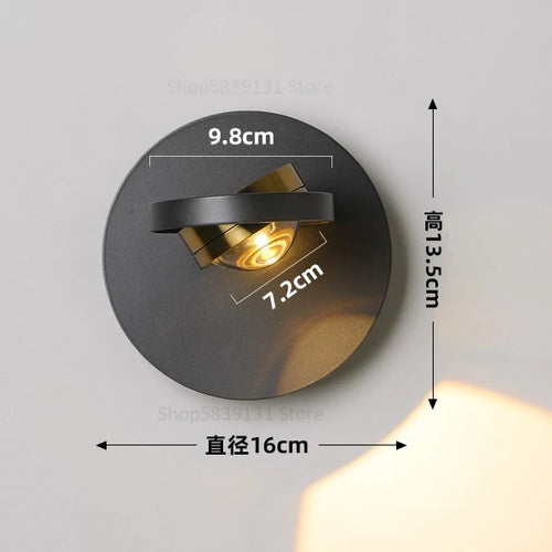 applique murale led moderne rotative à 360° protection des yeux - vue 10 sur 9