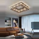 lustre led dimmable rond rectangulaire en cristal
