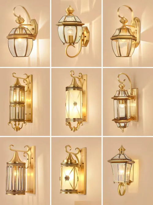 applique murale extérieure en cuivre LED étanche design élégant - vue 2 sur 7