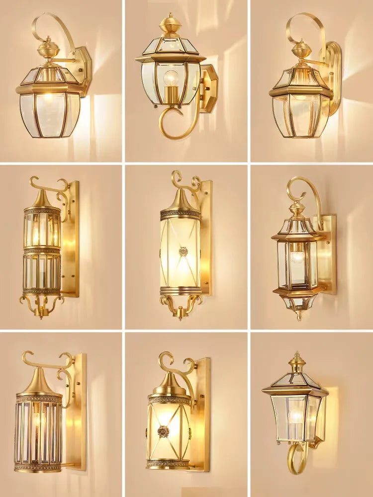 applique murale extérieure en cuivre LED étanche design élégant - vue 1 sur 7
