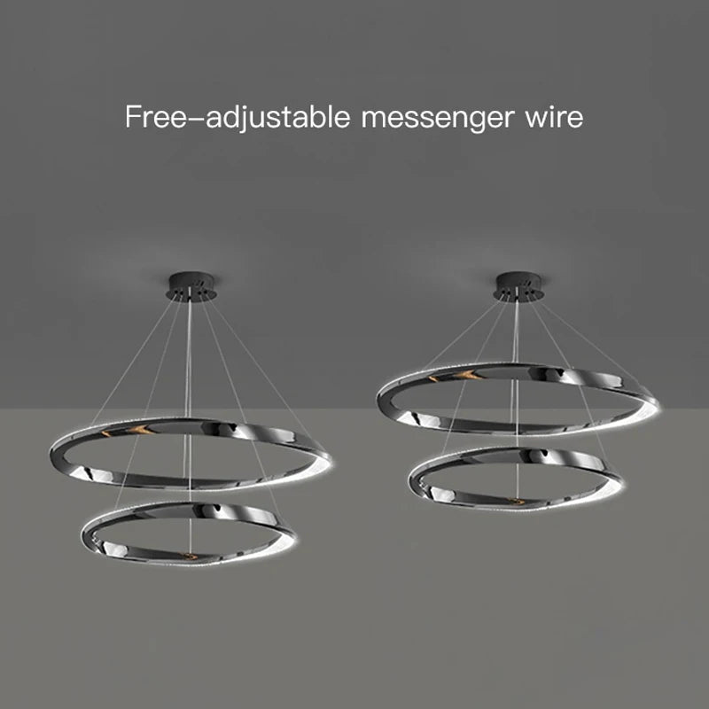 suspension led moderne avec design artistique et télécommande - vue 3 sur 16