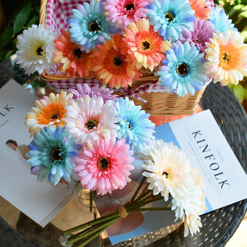 fleurs de gerbera artificielles pour décoration de fête et mariage - vue 3 sur 13