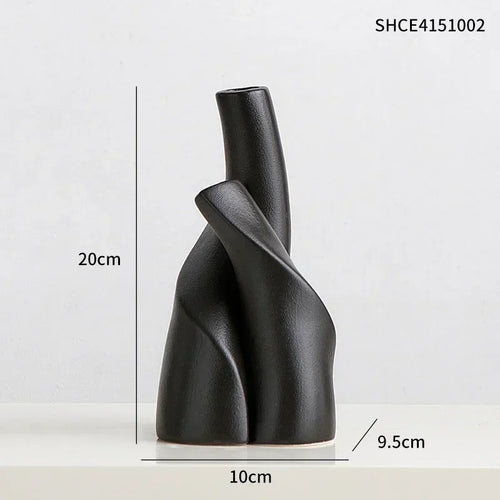 vase moderne en céramique givrée fait main pour fleurs séchées - vue 8 sur 8
