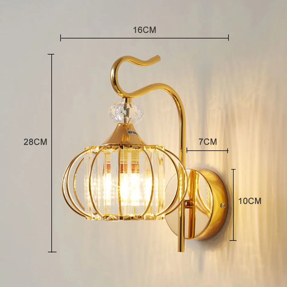 Glass wall lamp, iron art bedside lamp, simple accessories of living room, bedroom and dining room, E27 lamp - vue 6 sur 8