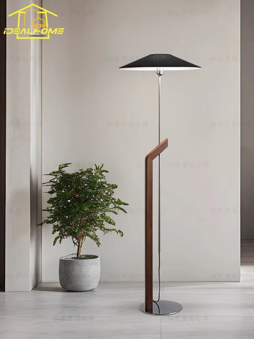 lampadaire en bois massif japonais wabi-sabi design bauhaus décoratif - vue 5 sur 7