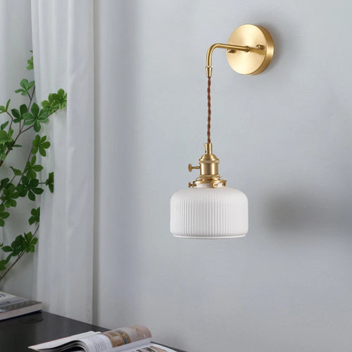 applique murale rechargeable en céramique avec interrupteur rotatif style vintage - vue 5 sur 21