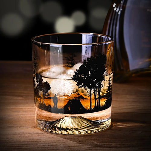 Verre à vin montagne enneigée relief rocher 300ml - vue 6 sur 6