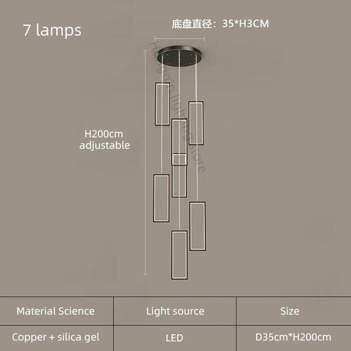 lustre moderne en cuivre avec éclairage LED design élégant - vue 21 sur 24