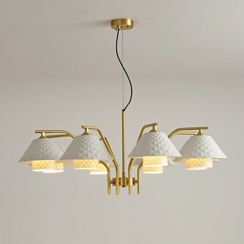 lustre en céramique doré style contemporain pour décoration intérieure - vue 4 sur 11