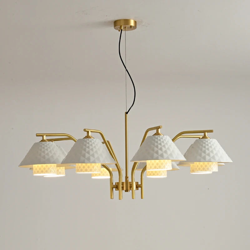lustre en céramique doré style contemporain pour décoration intérieure - vue 3 sur 11