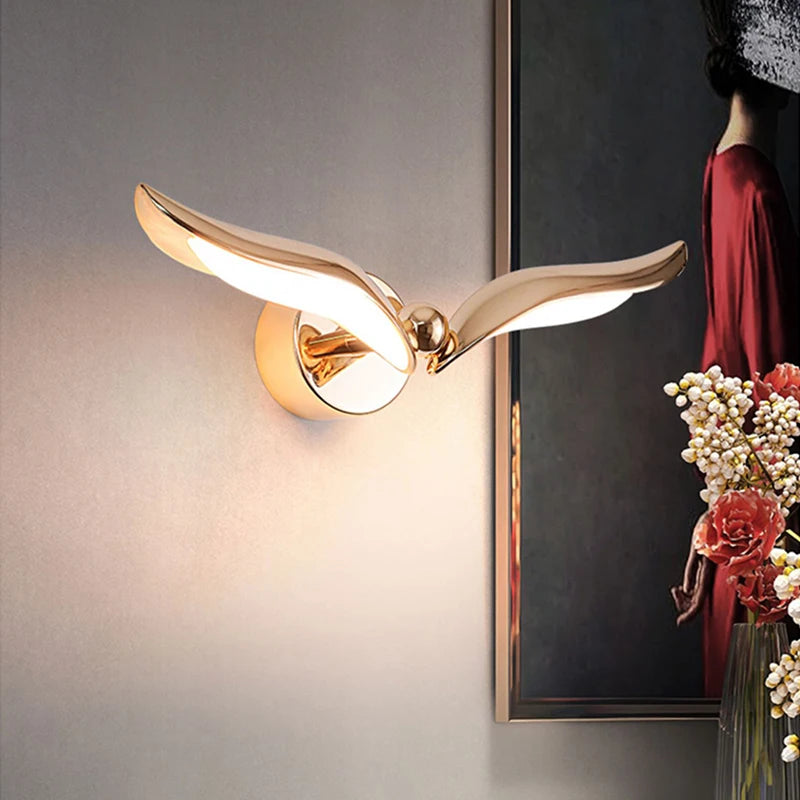 applique murale moderne led en forme de mouette créative - vue 3 sur 8