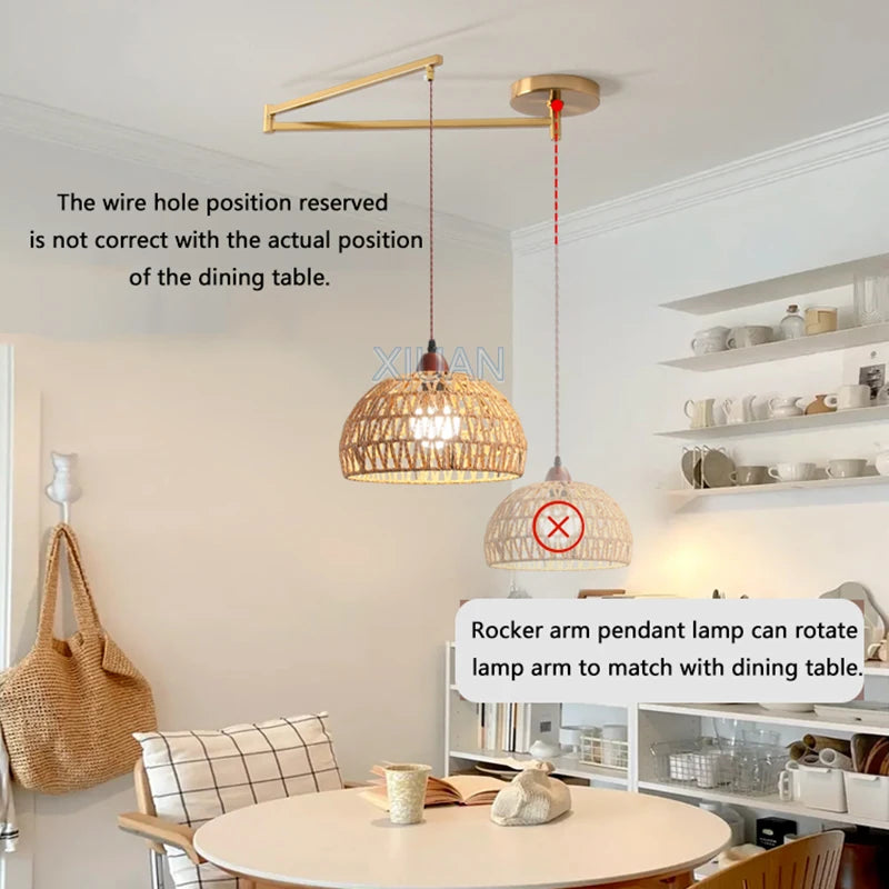 lustre wabi-sabi vintage avec tissu appliqué pliant - vue 3 sur 11