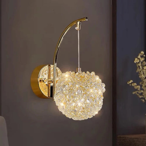 applique murale nordique en cristal design élégant à led - vue 4 sur 7