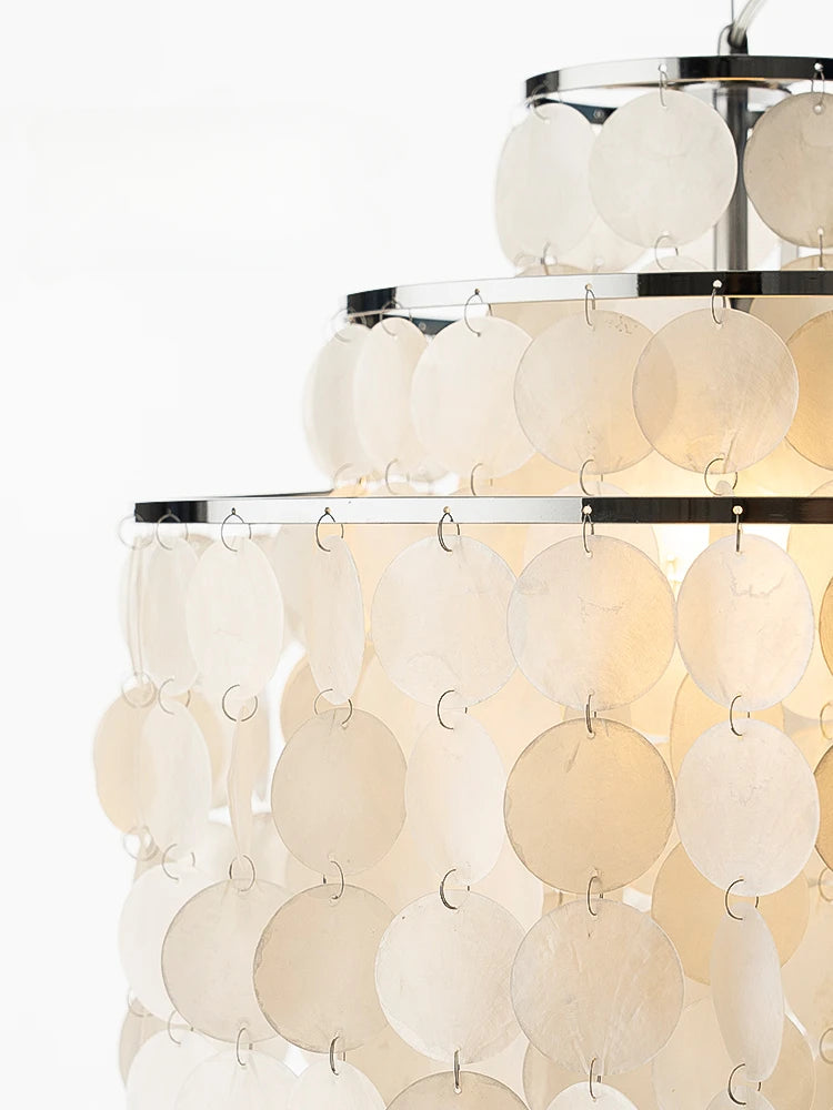 lustre en coquillage romantique avec carillon éolien style nordique décoratif - vue 4 sur 11