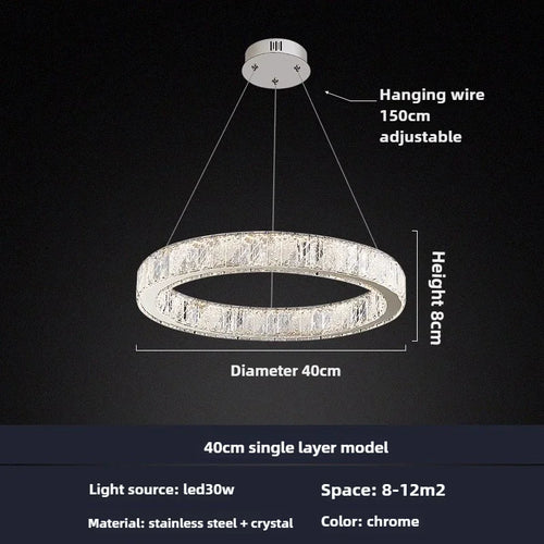 lustre moderne en cristal pour un éclairage élégant - vue 12 sur 12