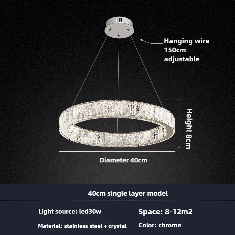lustre moderne en cristal pour un éclairage élégant - vue 11 sur 12