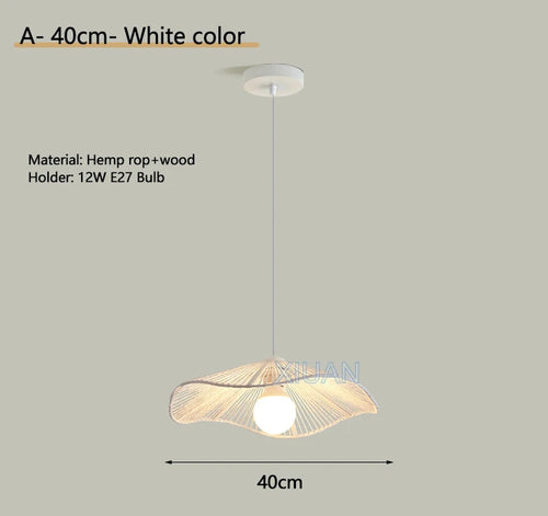 lustre suspendu wabi-sabi en corde de chanvre - vue 21 sur 24