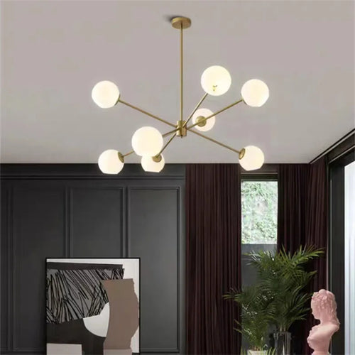 lustre rétro en verre pour décoration intérieure moderne - vue 4 sur 5