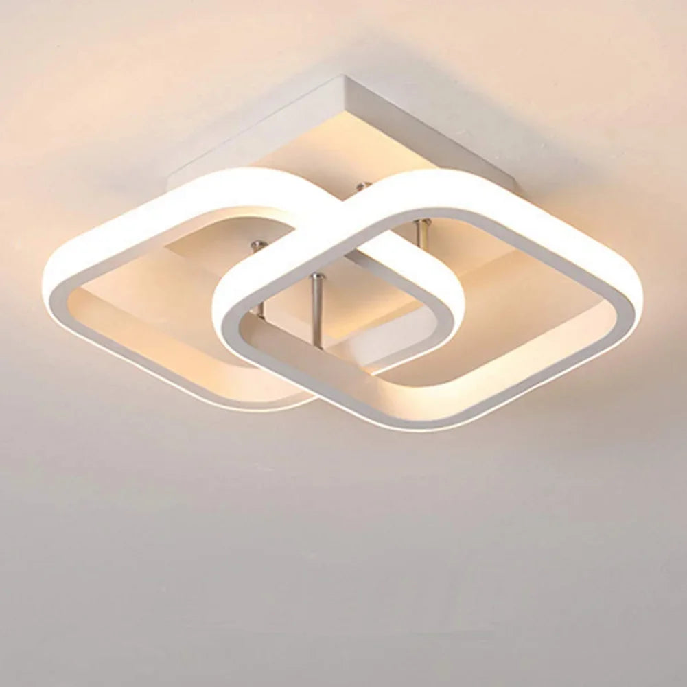 Plafonnier en métal lustre moderne haute luminosité porche lampe d'entrée lampe de plafond à économie d'énergie pour salon chambre - vue 18 sur 24