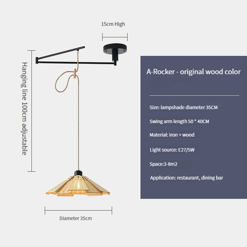 plafonnier en bois rétractable pour décoration intérieure lumineuse - vue 4 sur 18