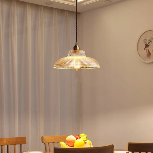 suspension vintage en verre transparent créative lumineuse - vue 2 sur 7