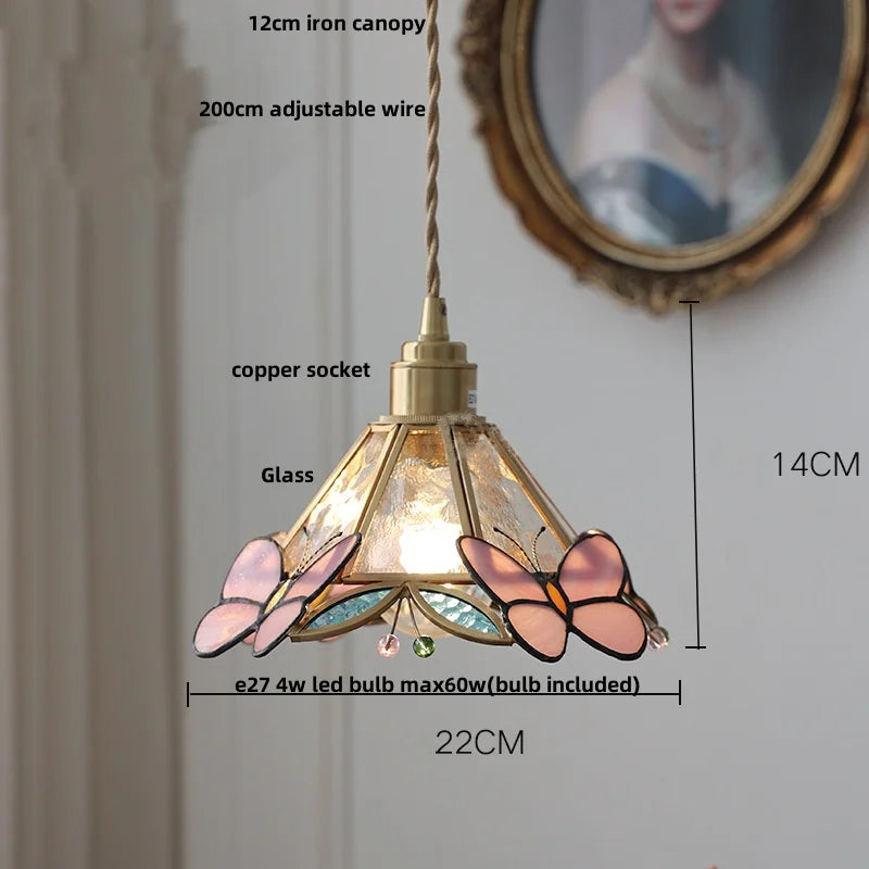 suspension en verre coloré avec fil de bois réglable moderne - vue 17 sur 25
