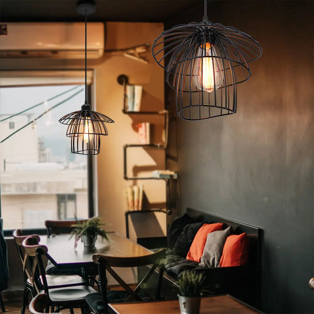 suspension moderne en fer rétro pour décoration intérieure - vue 3 sur 6