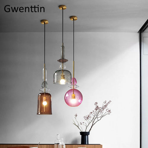 suspension en verre moderne pour décoration intérieure et luminaires - vue 4 sur 11