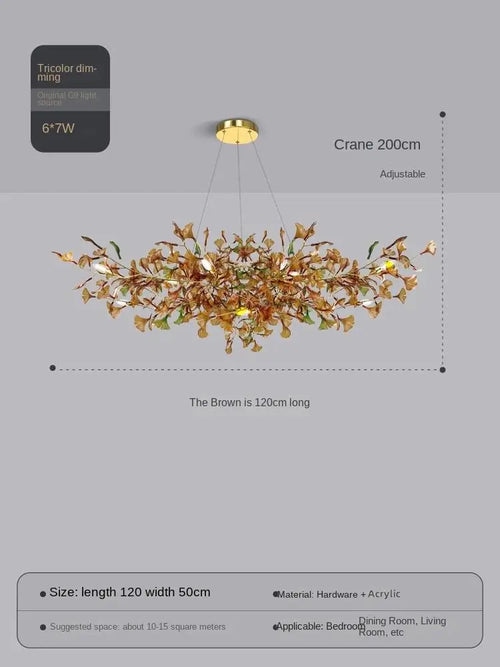 suspension moderne en ginkgo en verre personnalisée pour un éclairage élégant - vue 11 sur 16