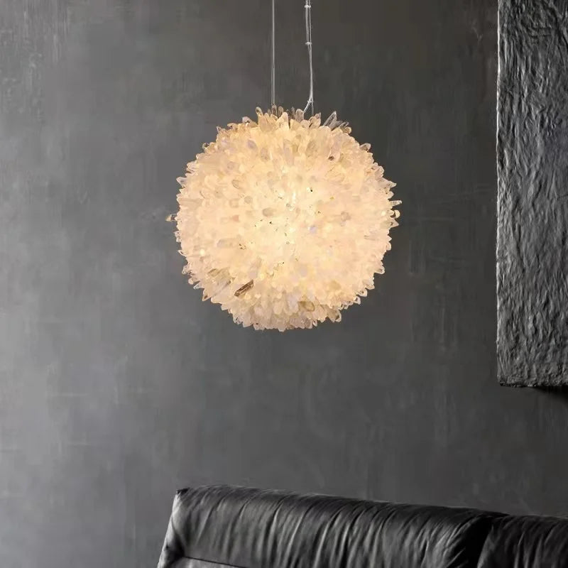 lustre moderne en cristal naturel pour décoration intérieure élégante - vue 3 sur 10