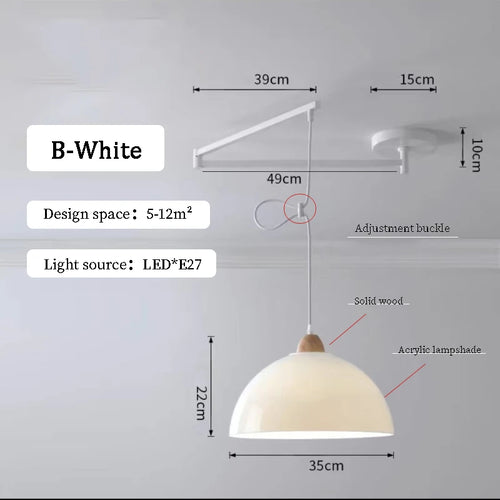 Lustres à bascule de Table à manger modernes LED peuvent être déplacés lampes à long poteau nordique Simple télescopique pliant lustre à bras Long - vue 10 sur 22