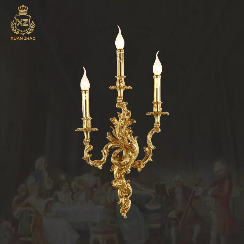 Applique murale royale luxe laiton antique cuivre - vue 1 sur 10