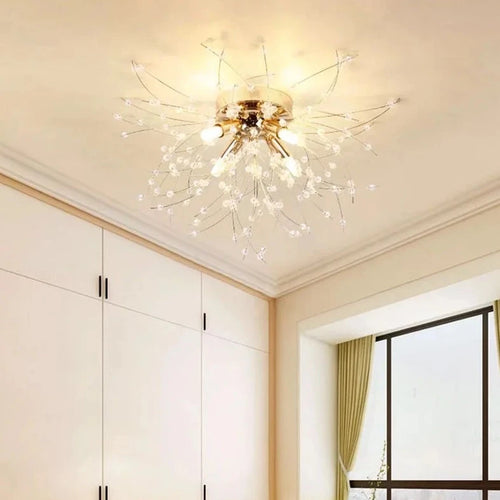 plafonnier nordique en cristal forme pissenlit lustre moderne décoratif - vue 5 sur 14