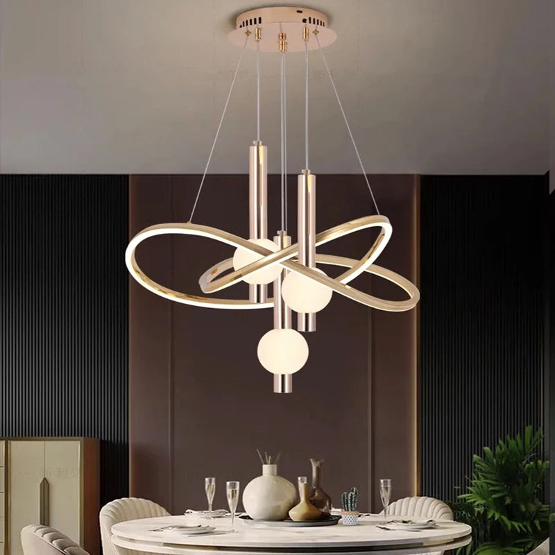 lustre nordique lampes suspendues pour éclairage intérieur - vue 5 sur 8