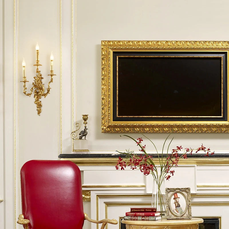 Applique murale royale luxe laiton antique cuivre - vue 2 sur 10