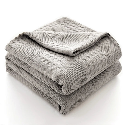 Plaid coton gaufré respirant decoratif salon chambre
