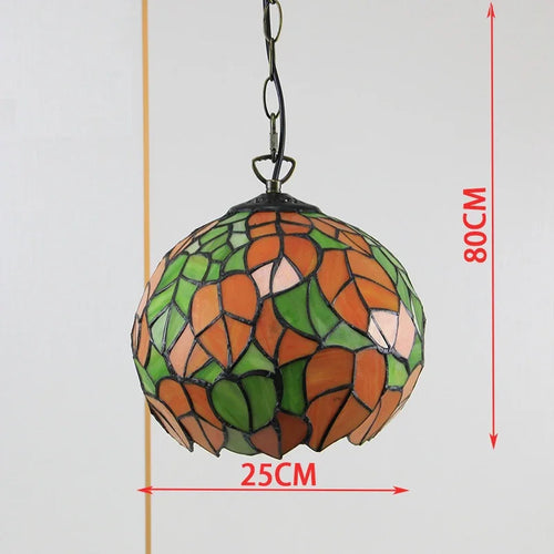 suspension tiffany à feuilles pour décoration intérieure élégante - vue 3 sur 6