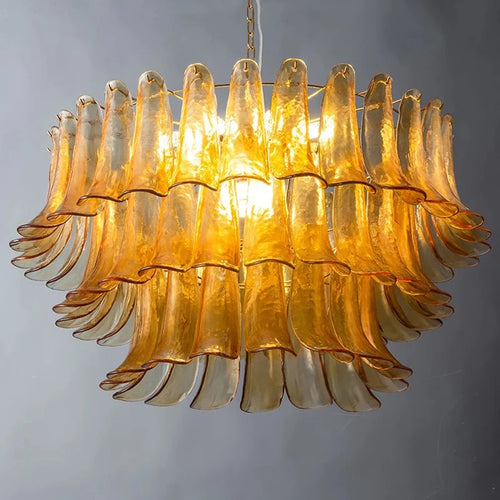 AiPaiTe lustre en verre LED scandinave pour salon salle à manger chambre lustre en verre ambre vintage américain - vue 7 sur 14